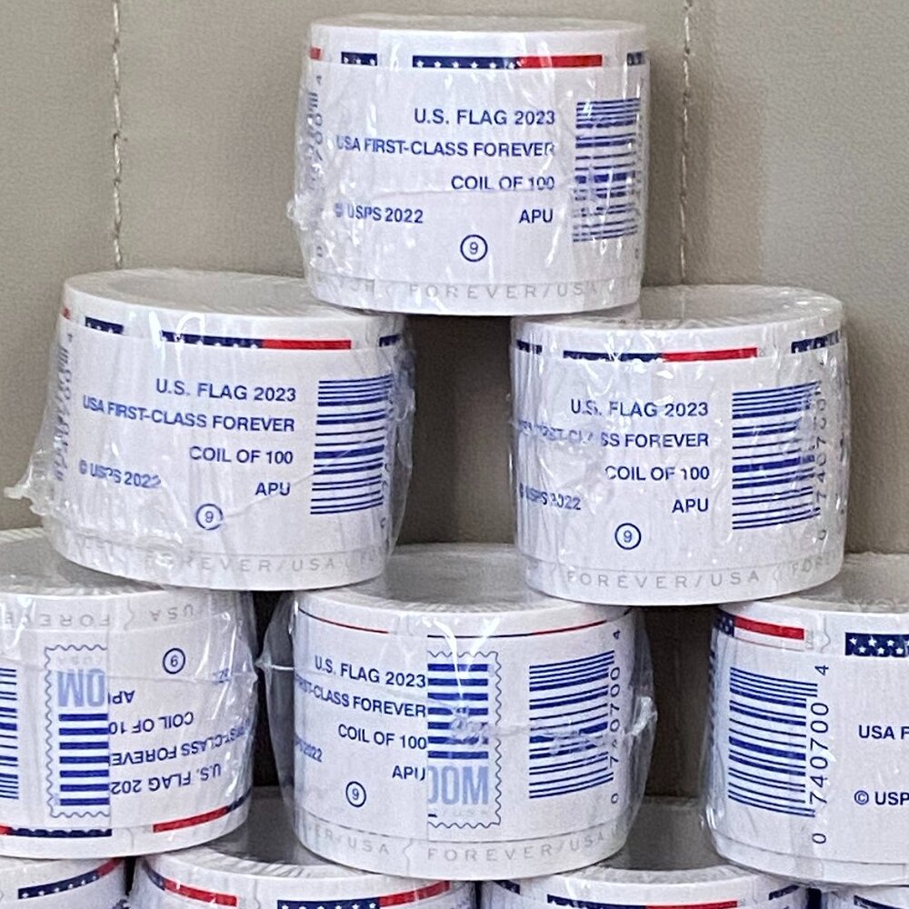 60 Rolls 6000 forever flag stamps - Always Available